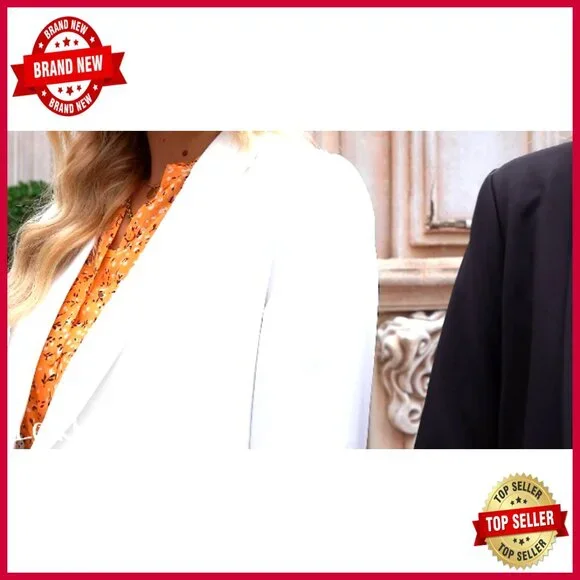 Classic Notched Lapel Blazer with Pockets, Polyester Work Office Jacket